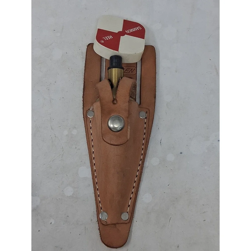 16 oz Brass Plumb-Bob with Steel Tip and Leather Holster CST PLUS Gammon Reel